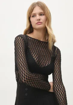 Answear Lab bluza femei, culoarea negru, neted imagine