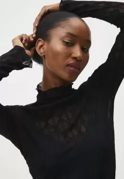 Answear Lab bluza femei, culoarea negru, neted imagine