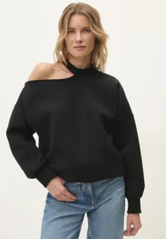 Answear Lab bluza femei, culoarea negru, neted imagine