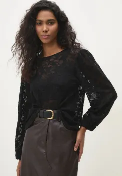 Answear Lab bluza femei, culoarea negru, neted imagine