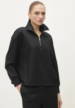 Answear Lab bluza femei, culoarea negru, neted imagine