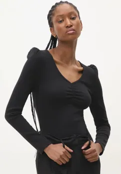 Answear Lab bluza femei, culoarea negru, neted imagine