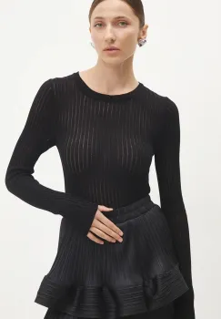 Answear Lab bluza femei, culoarea negru, neted imagine