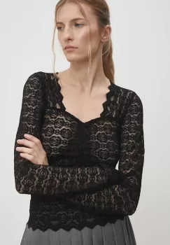Answear Lab bluza femei, culoarea negru, neted imagine