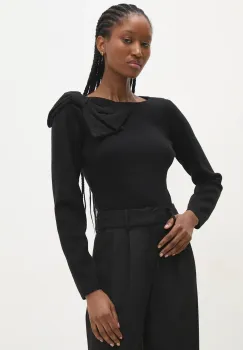 Answear Lab bluza femei, culoarea negru, neted imagine