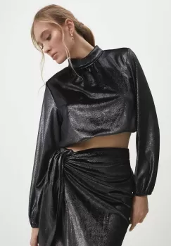 Answear Lab bluza femei, culoarea negru, neted imagine