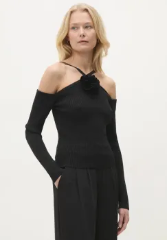 Answear Lab bluza femei, culoarea negru, neted imagine