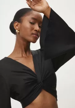 Answear Lab bluza femei, culoarea negru, neted imagine