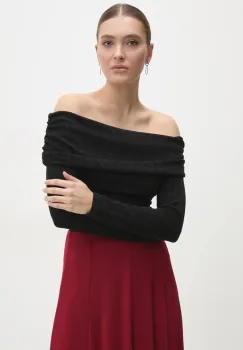 Answear Lab bluza femei, culoarea negru, neted imagine