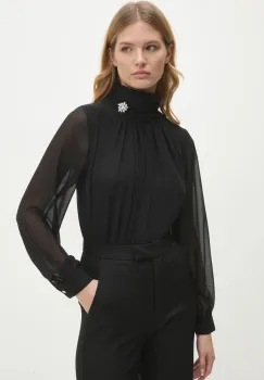 Answear Lab bluza femei, culoarea negru, neted imagine