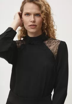 Answear Lab bluza femei, culoarea negru, neted imagine