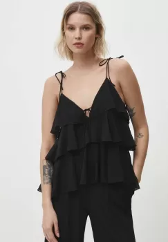 Answear Lab bluza femei, culoarea negru, neted imagine