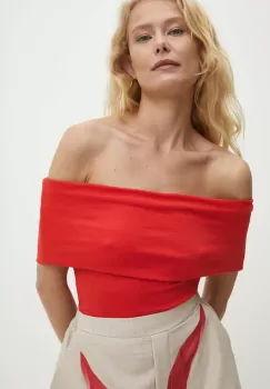 Answear Lab bluza femei, culoarea rosu, neted imagine