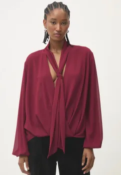 Answear Lab bluza femei, culoarea rosu, neted imagine