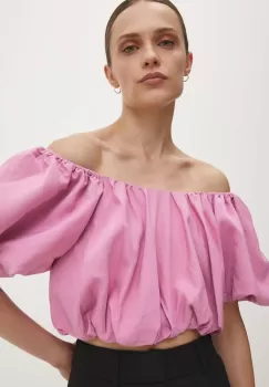 Answear Lab bluza femei, culoarea roz, neted imagine
