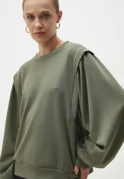 Answear Lab bluza femei, culoarea verde, neted imagine