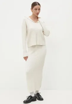 Answear Lab bluza si fusta culoarea bej imagine