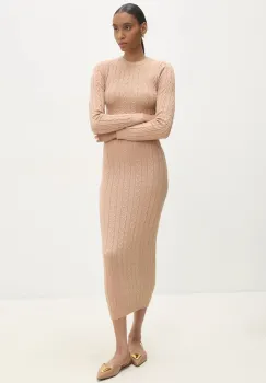 Answear Lab bluza si fusta culoarea bej imagine
