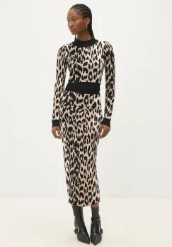 Answear Lab bluza si fusta culoarea bej imagine