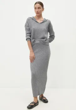 Answear Lab bluza si fusta culoarea gri imagine