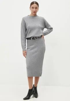 Answear Lab bluza si fusta culoarea gri imagine