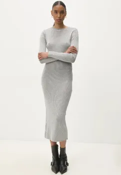 Answear Lab bluza si fusta culoarea gri imagine