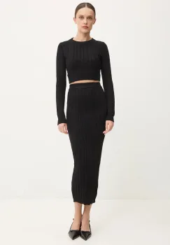 Answear Lab bluza si fusta culoarea negru imagine