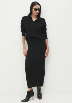 Answear Lab bluza si fusta culoarea negru imagine