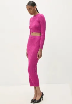 Answear Lab bluza si fusta culoarea roz imagine