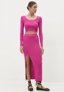 Answear Lab bluza si fusta culoarea violet imagine