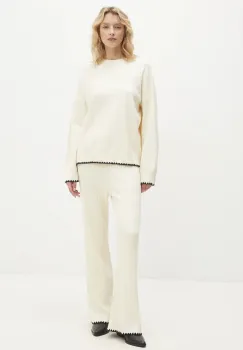 Answear Lab bluza si pantaloni culoarea bej imagine