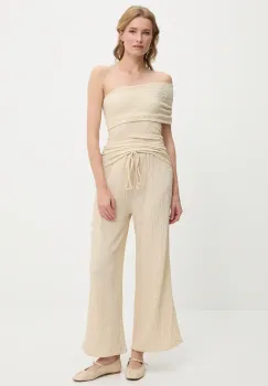 Answear Lab bluza si pantaloni culoarea bej imagine