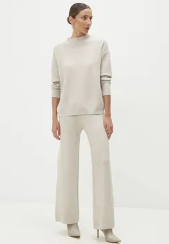 Answear Lab bluza si pantaloni culoarea bej imagine