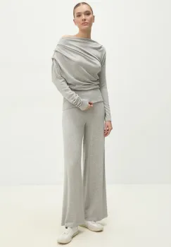 Answear Lab bluza si pantaloni culoarea gri imagine