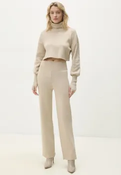 Answear Lab bluza si pantaloni culoarea gri imagine