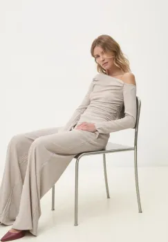 Answear Lab bluza si pantaloni culoarea gri imagine