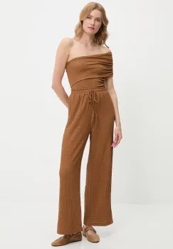 Answear Lab bluza si pantaloni culoarea maro imagine