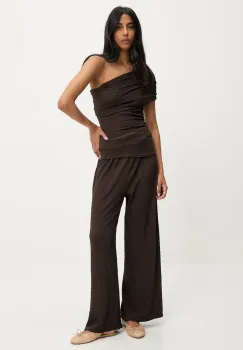 Answear Lab bluza si pantaloni culoarea maro imagine