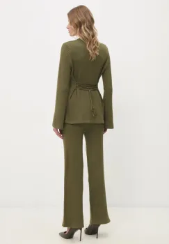 Answear Lab bluza si pantaloni culoarea verde imagine