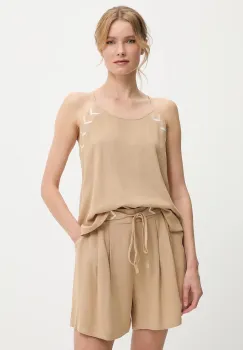 Answear Lab bluza si pantaloni scurti cu in culoarea bej imagine