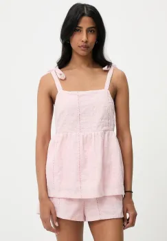 Answear Lab bluza si pantaloni scurti culoarea roz imagine