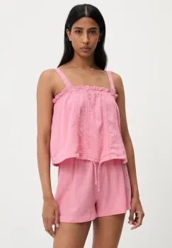 Answear Lab bluza si pantaloni scurti din bumbac culoarea roz imagine