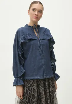 Answear Lab bluza subtire de blugi femei, neted imagine