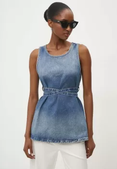Answear Lab bluza subtire de blugi femei, neted imagine
