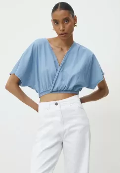 Answear Lab bluza subtire de blugi femei, neted imagine