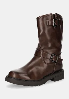 Answear Lab botine femei, culoarea maro, cu toc plat imagine