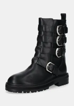 Answear Lab botine femei, culoarea negru, cu toc plat imagine