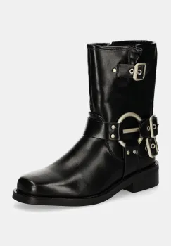 Answear Lab botine femei, culoarea negru, cu toc plat, izolare usoara imagine