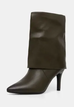 Answear Lab botine femei, culoarea verde, cu toc cui, izolare usoara imagine