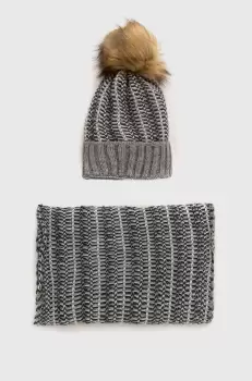 Answear Lab caciula si fular culoarea gri imagine